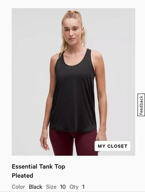 Lululemon Essential Tank Top Pleated - Black